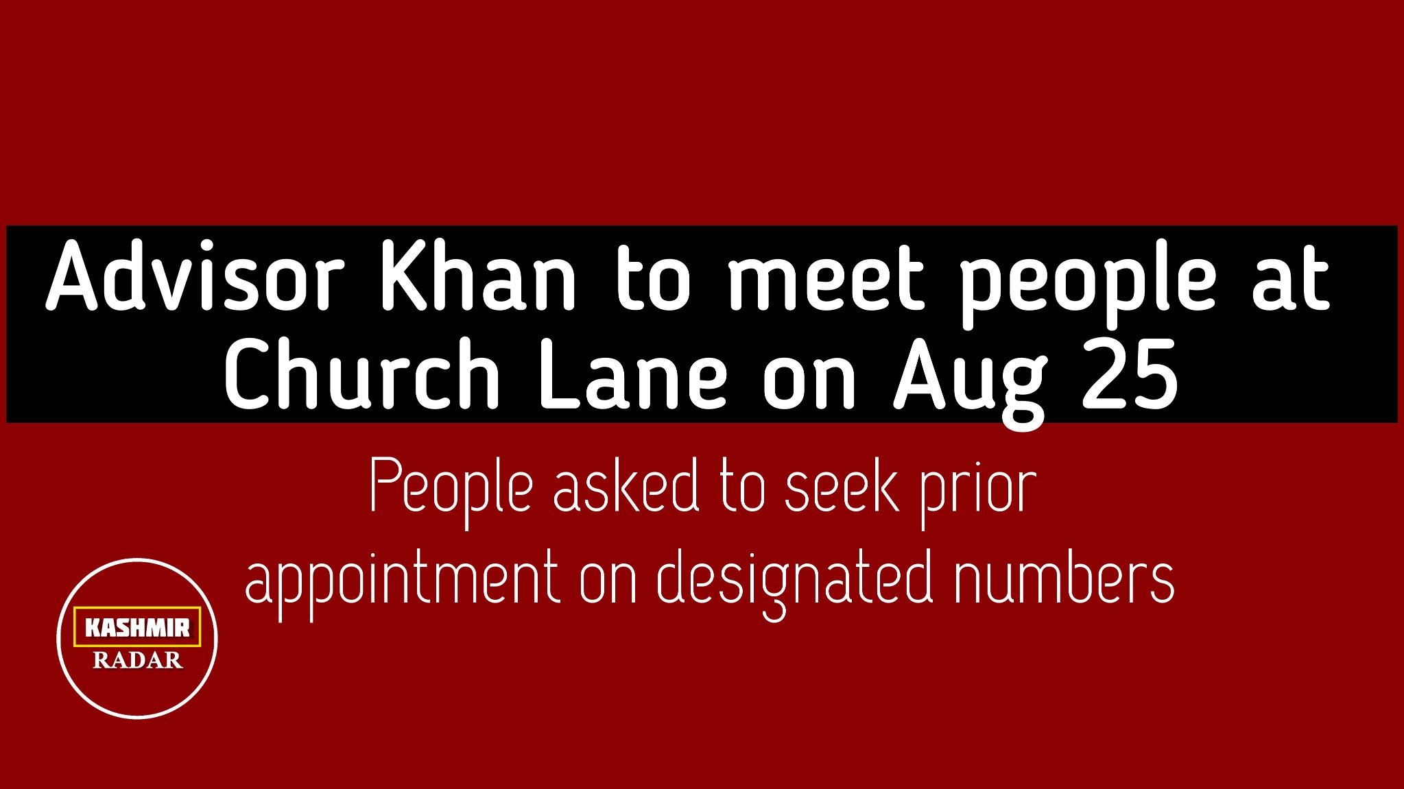 Advisor to governor to meet people at church Lane